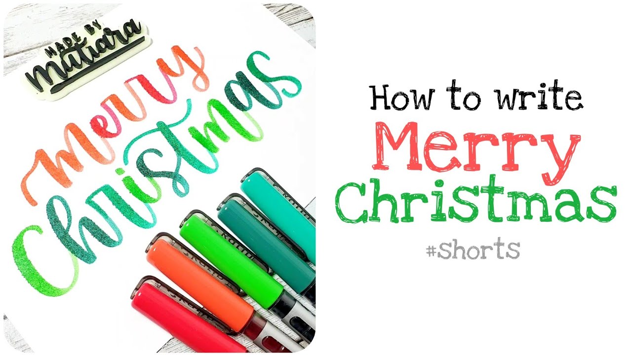 How to write 'Merry Christmas' in Calligraphy with Brush Pens #shorts