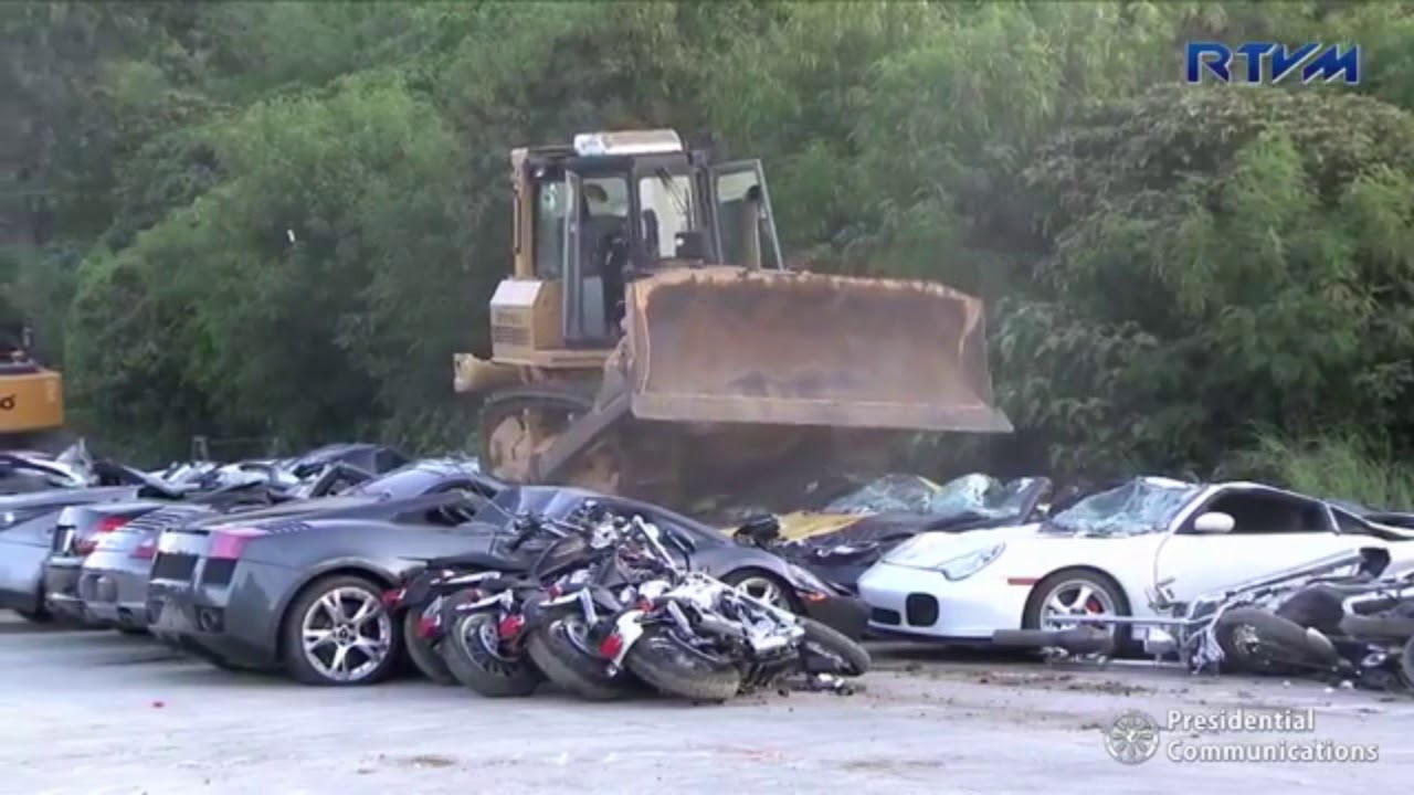 Philippines Crushes Nearly $6 Million Worth Of Luxury Cars