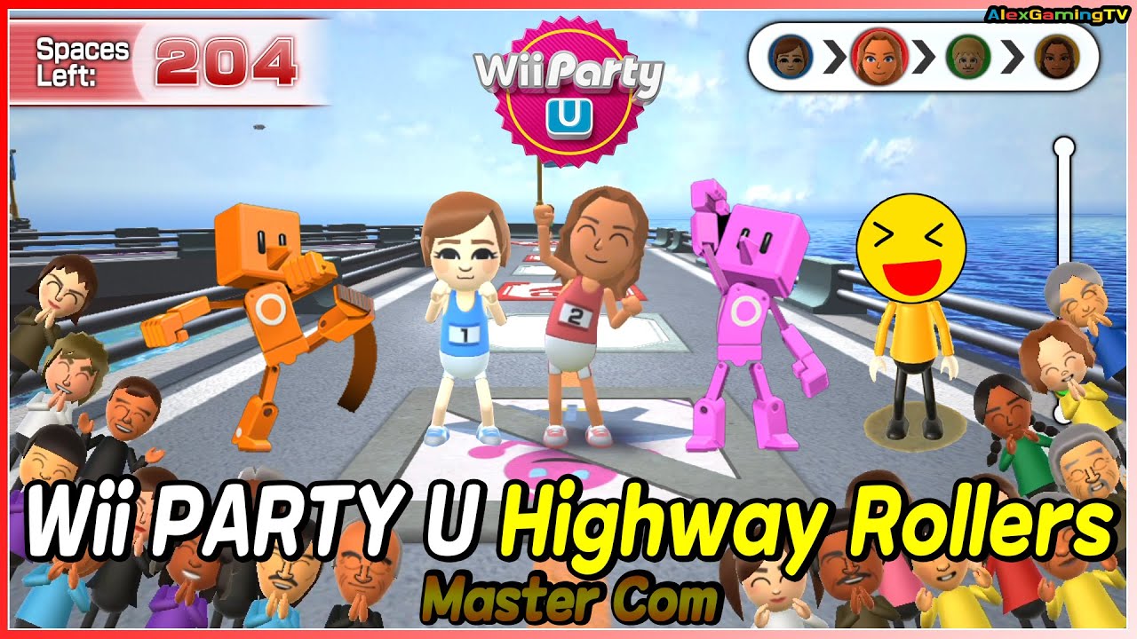 Wii Party U - Highway Rollers (Master Com) Susie vs Araceli vs Joost vs Na-rae | AlexGamingTV