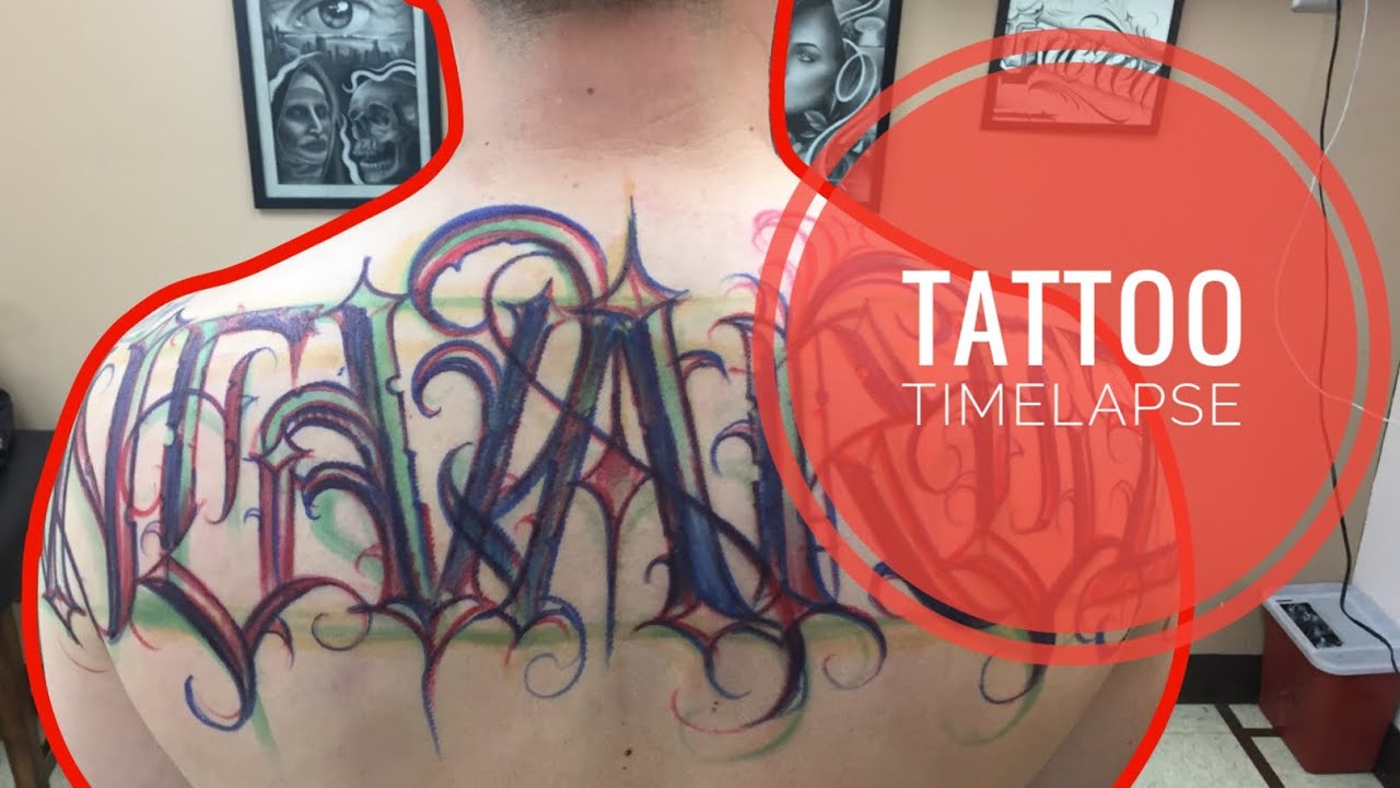 TATTOO TIMELAPSE (Free Hand Lettering)