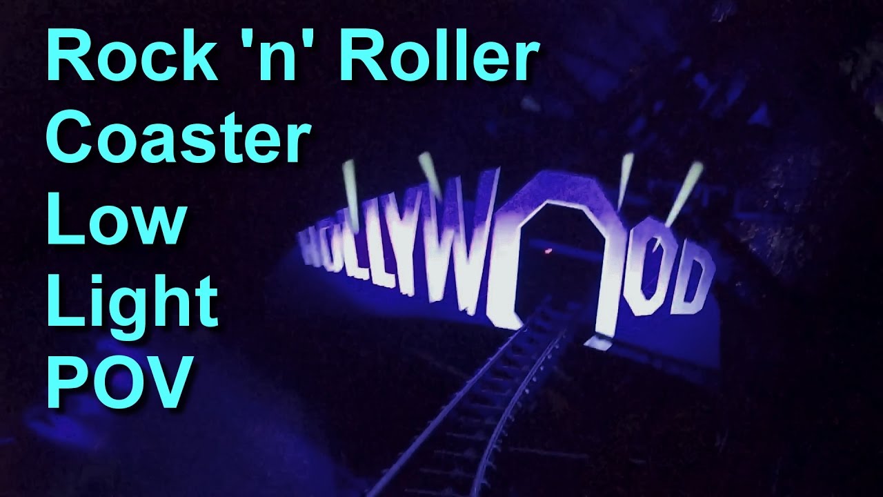 Rock 'n' Roller Coaster Low Light Front Seat On Ride POV Walt Disney World
