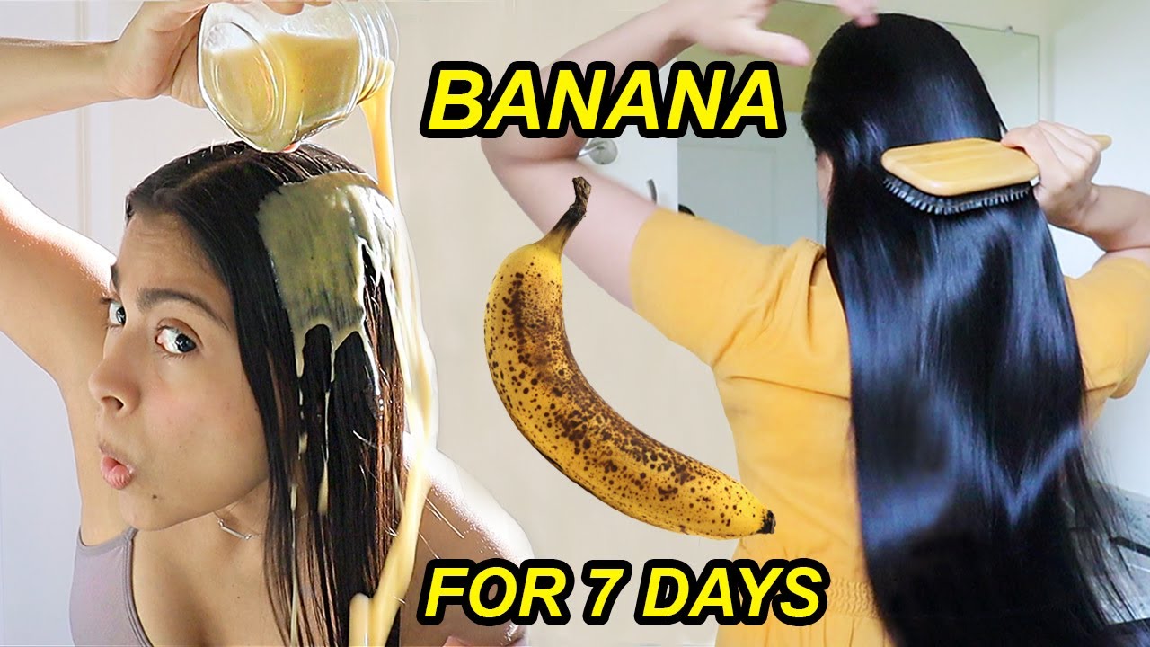 I tried BANANA on my hair for 7 days & this happened! *before & after results*
