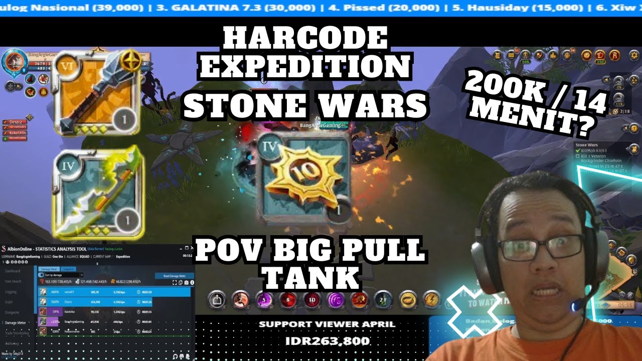 HCE ALBION | POV TANK BIG PULL STONE WARS 10 | HARDCORE EXPEDITION ALBION 2024