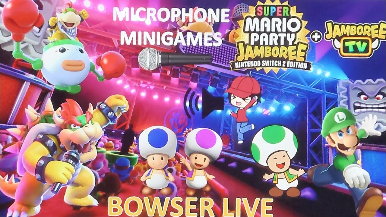 SMPJ + Jamboree TV - Luigi with the Toads in Bowser Live (Microphone Minigames with my Voice🎤🗣) 