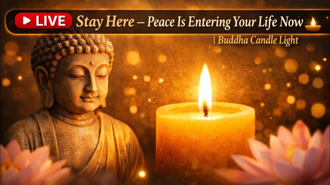 🔴 LIVE | 🪔 Stay Here — Peace Is Entering Your Life Now 🪷✨ | Buddha Candle Light
