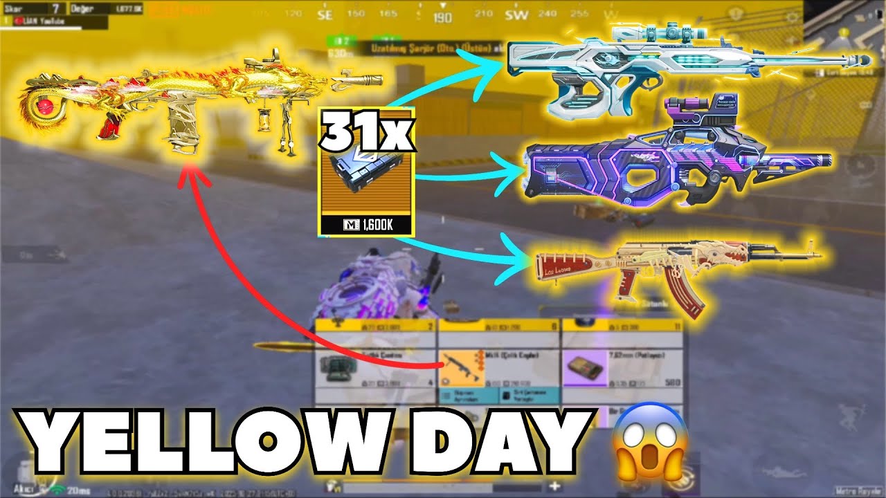 YELLOW CHALLENGE AKM+AMR+P90 (MK14 Yellow😱)| Artic Base 300K Solo mod | Metro royale CH28