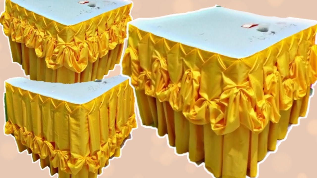 Table Skirting DOUBLE PLEATS  w/ Simple Design at HOME|Table skirting design ideas|double pleats