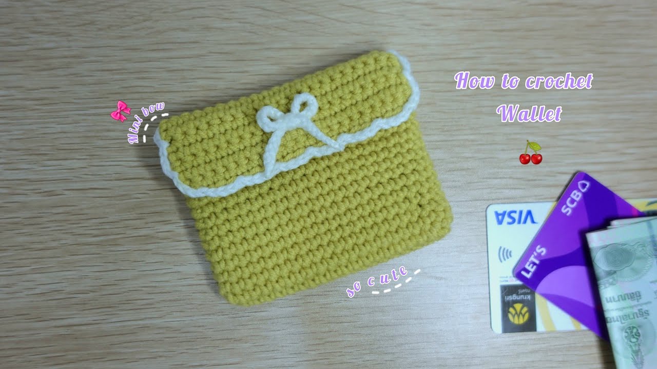 สอนถักกระเป๋าตังง่ายๆ🎀|simple crochet wallet for beginners step by step| Kataiythong