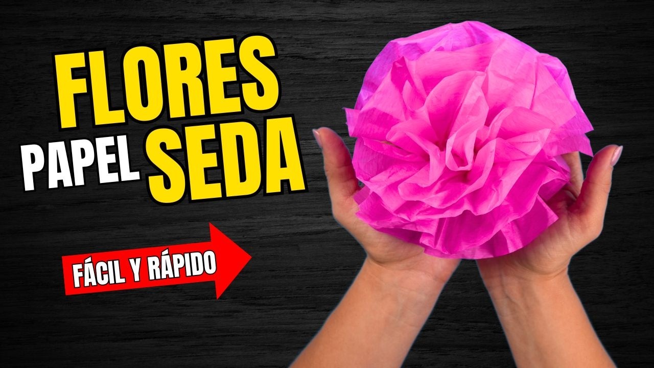 Cómo hacer flores de papel de seda Fácil y Rápido paso a paso