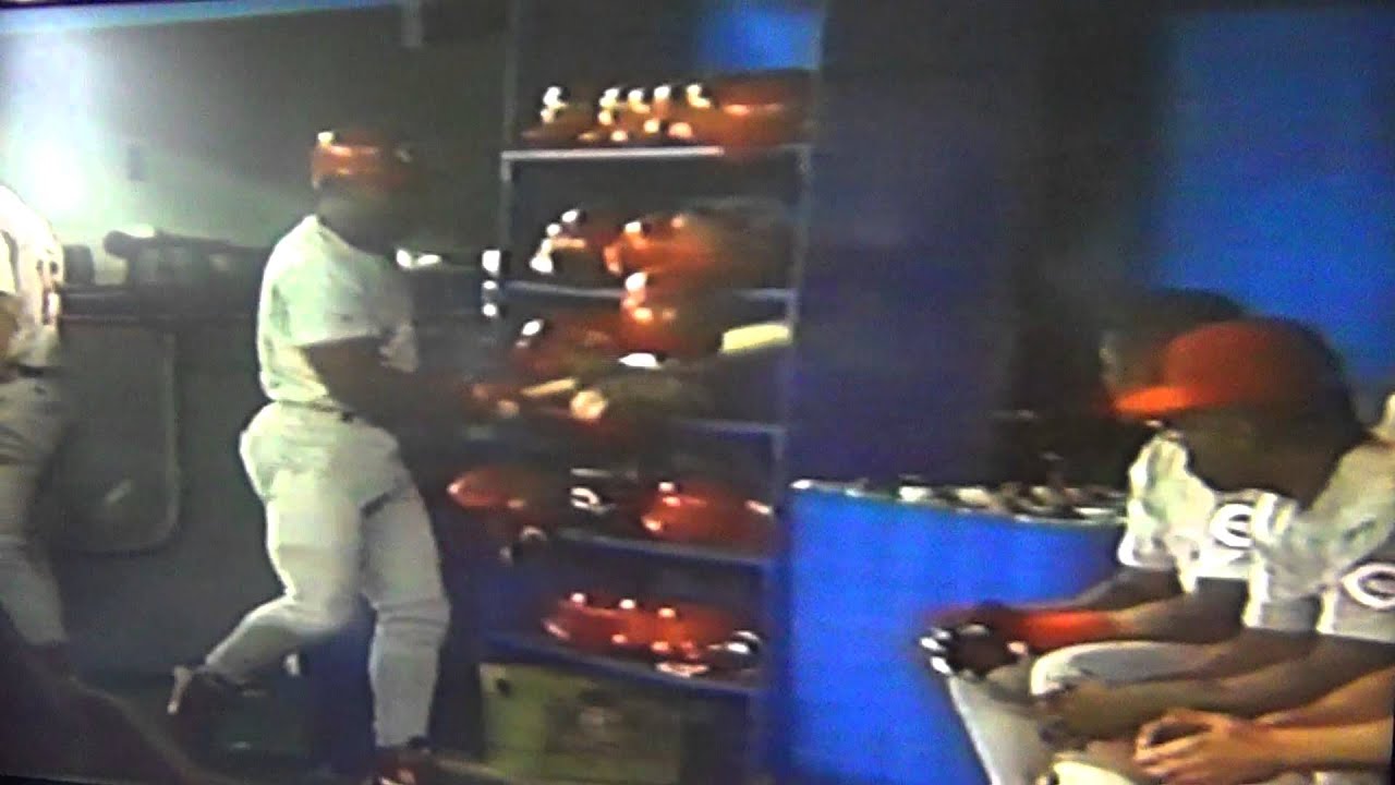 Ron Gant Smashes Helmet Rack With Bat! Cincinnati Reds