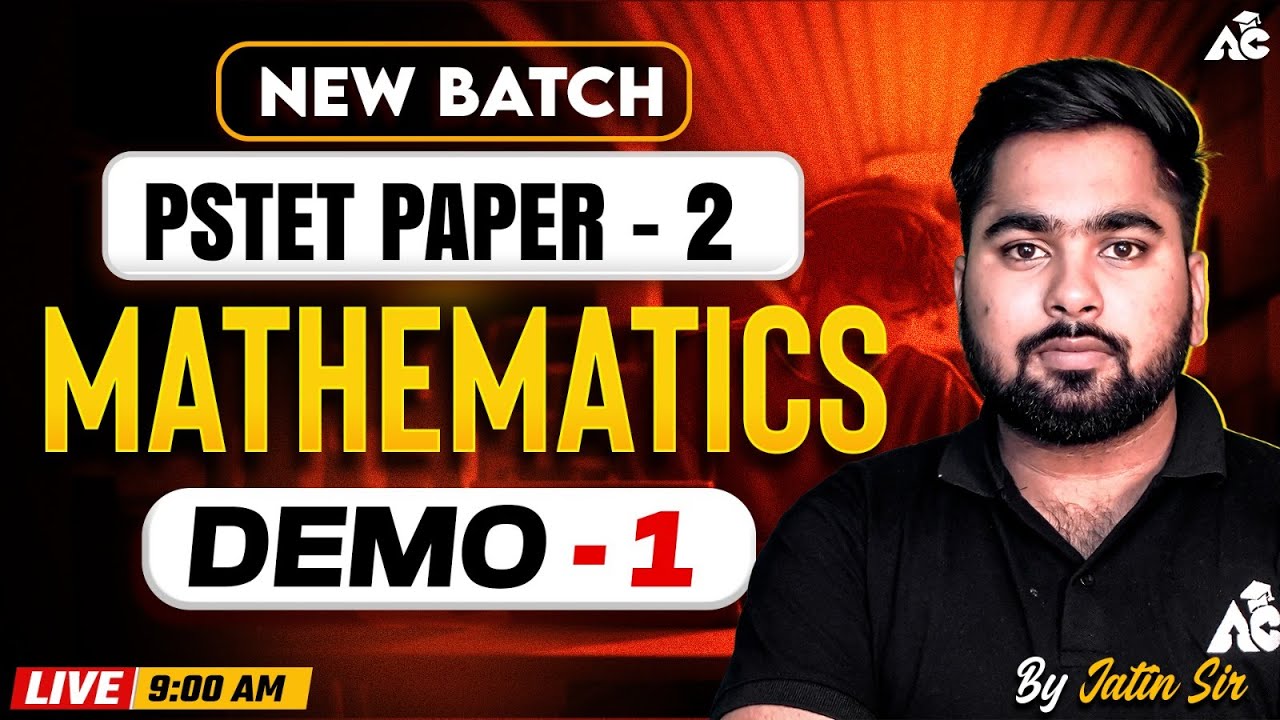 PSTET Exam Preparation 2026 | PSTET Paper 2 Mathematics | New Batch 2026 | By Jatin Sir