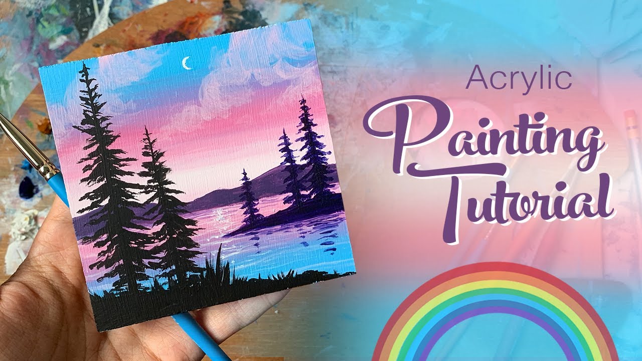 Acrylic Painting Tutorial - Pride Inspired Landscape (Beginner)