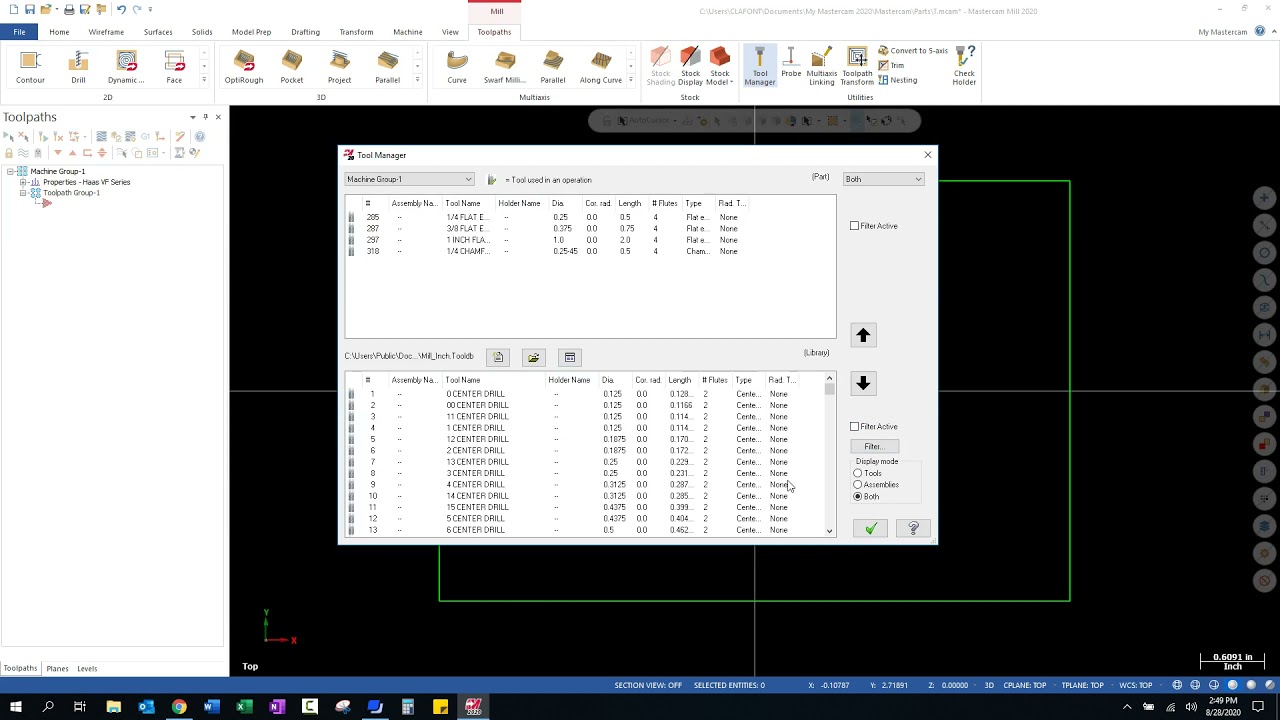 MasterCAM   Tool Manager Basic
