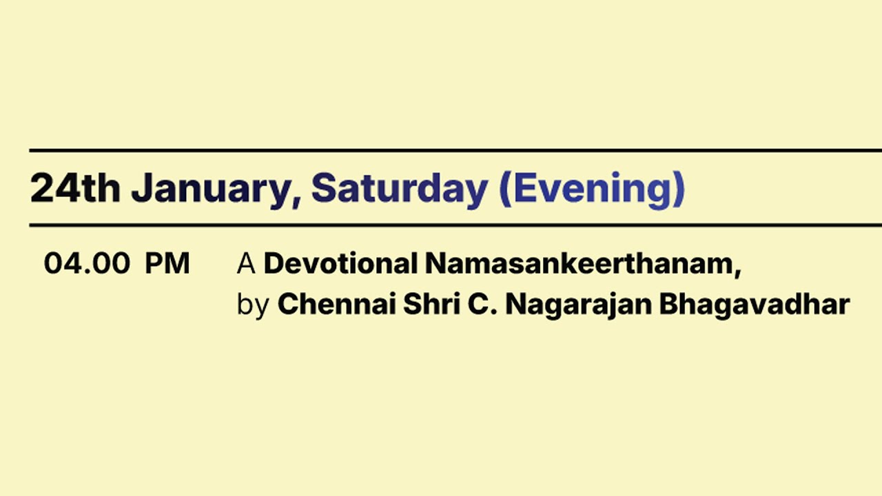 56th Anniversary Celebrations A Devotional Namasankeerthanam,