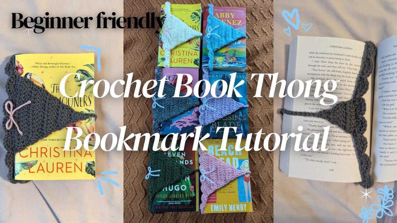 BEGINNER Crochet Lace Book Thong Bookmark | Funny Gift Ideas