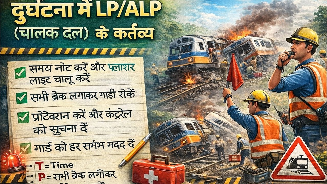 दुर्घटना में LP/ALP (चालक दल) के कर्तव्य | Loco Pilot Duties DuringAccident@RailwayZRTIGhazipur