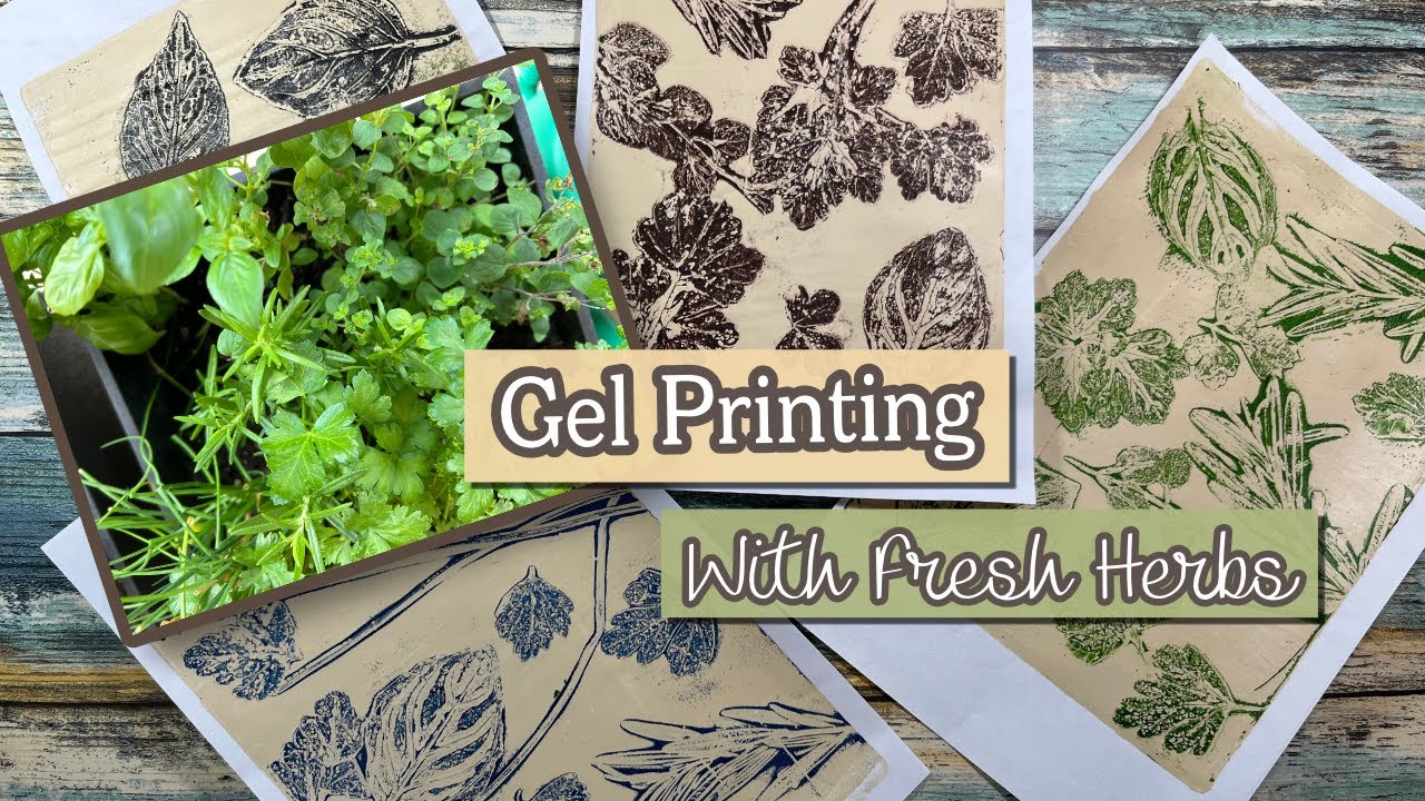 Botanical Gel Printing With Herbs / #gelprinting