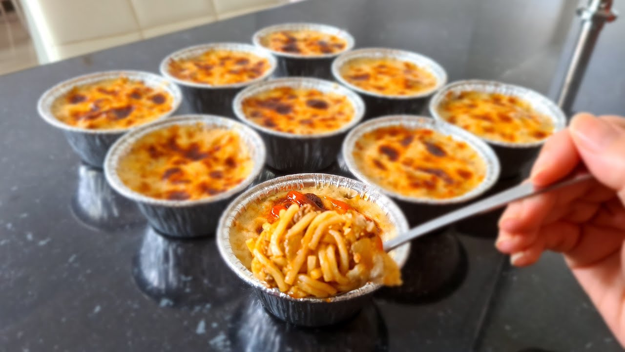 Buat ini untuk snack buka puasa, jadi rebutan, spaghetti brulee mini cup