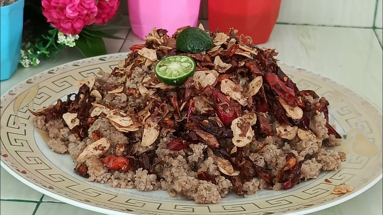 Masakan khas Bali,LAWAR DAGING SAPI SAMBEL EMBE,masak cepat,enak bergizi @happypensiun #lawar 