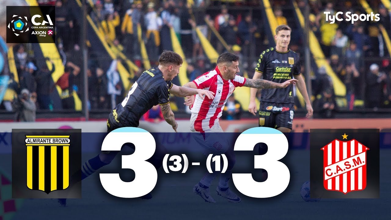 Almirante Brown 3 (3) - (1) 3 San Martín (T) | Copa Argentina 2024 | 16avos de final