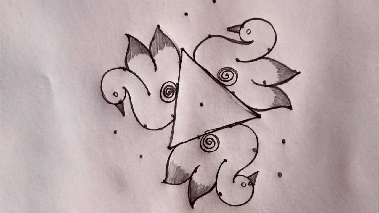 Simple kolam designs 7dots/simple rangoli designs/shivaratri rangoli/muggulu/birds rangoli