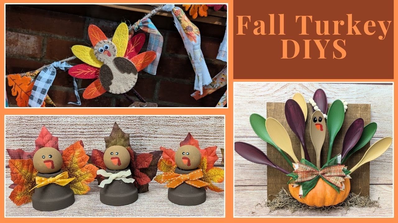 🦃🍁FALL THANKSGIVING TURKEY DIYS | Dollar Tree DIY | Thanksgiving Centerpieces🍁🦃