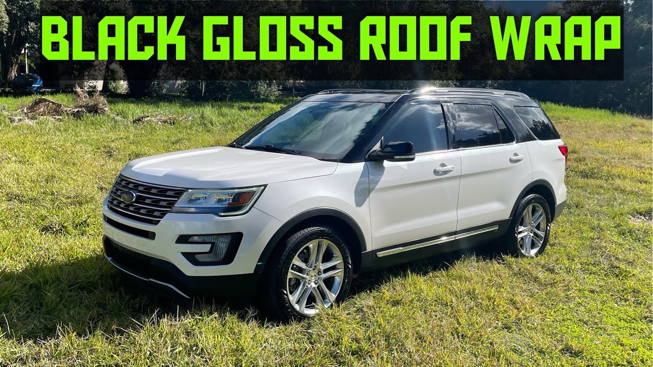 2017 Ford Explorer white with black roof wrap upgrade to look like Range Rover pt1