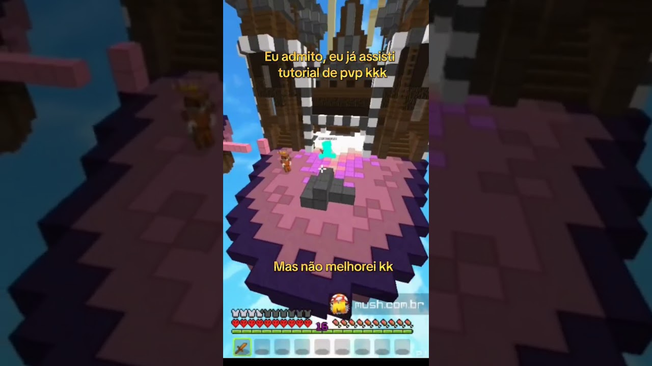 eu sou muito ruim kkk #minecraft #mush #bedwars
