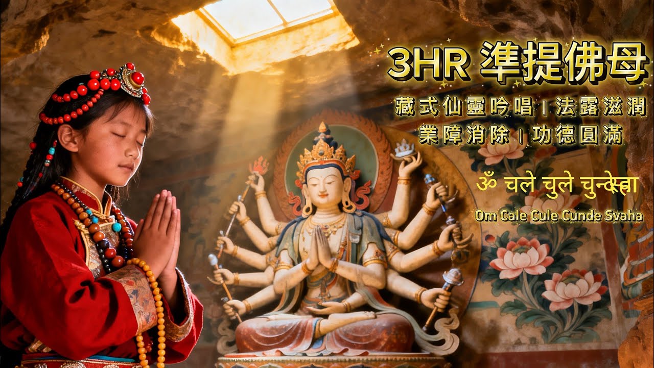 3HR 準提佛母【432Hz福慧心咒】藏式仙靈吟唱｜法露滋潤｜業障消除｜功德圓滿｜ॐ चले चुले चुन्दे स्वाहा Om Cale Cule Cunde Svaha