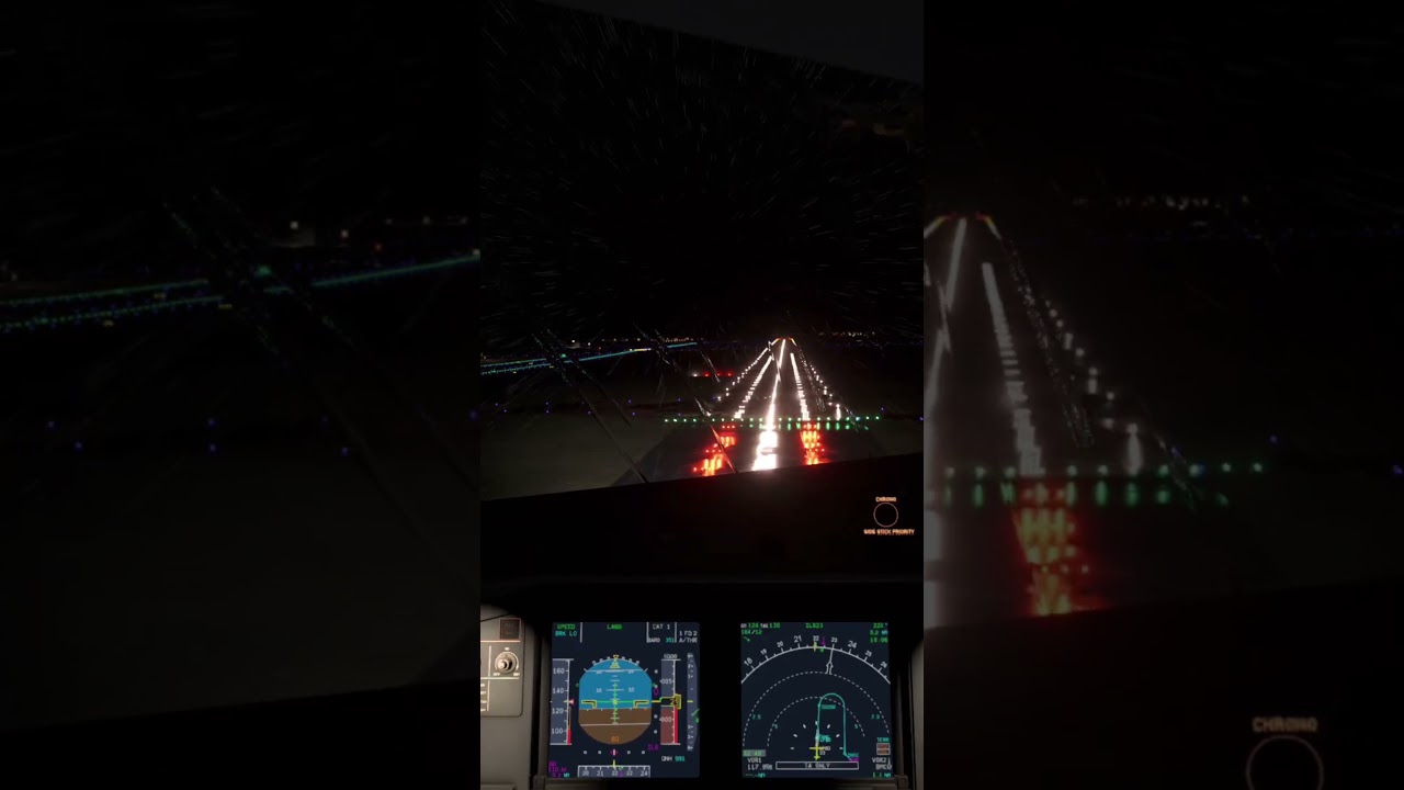 A320neo Atterrissage à Bordeaux sous la pluie 