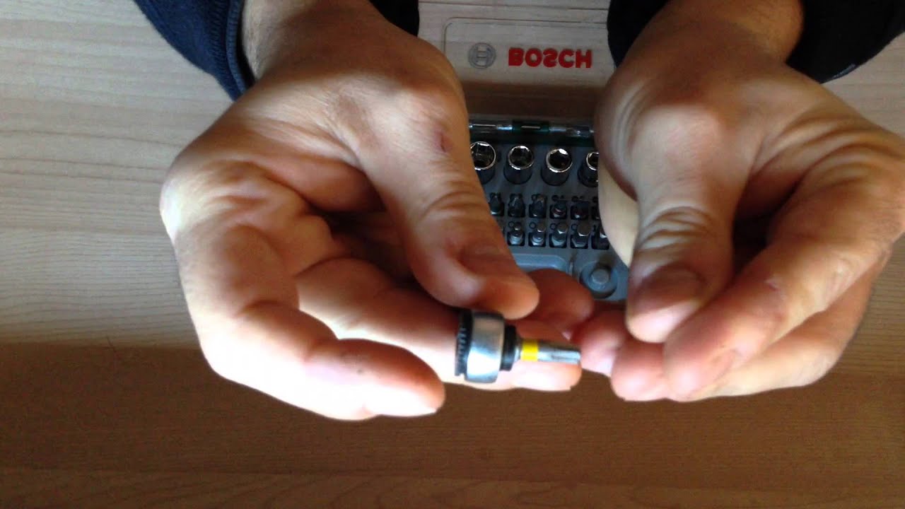 Conjunto de 27 piezas para mini carraca de 1/4 de la marca Bosch, modelo: 2607017160