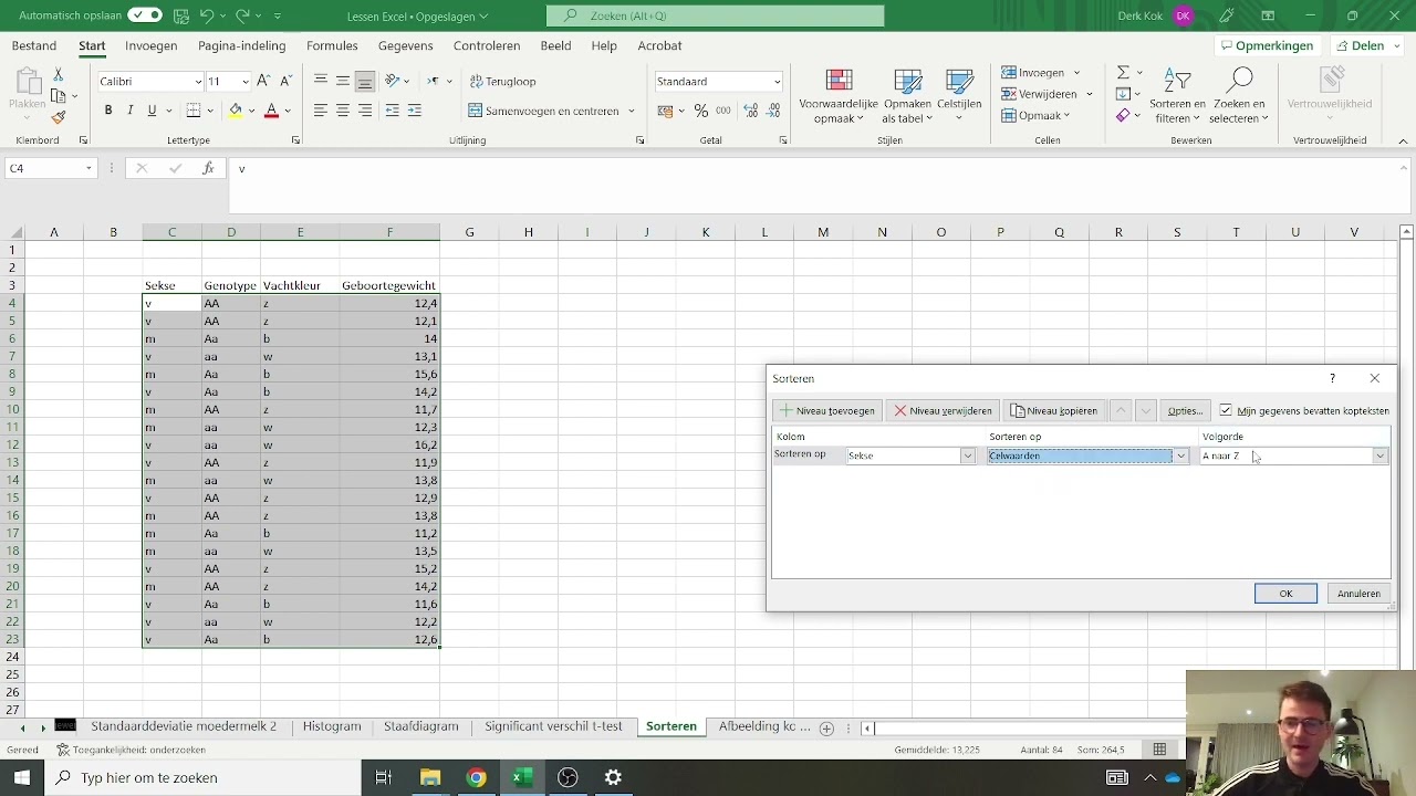 Excel | 6 | Sorteren in Excel
