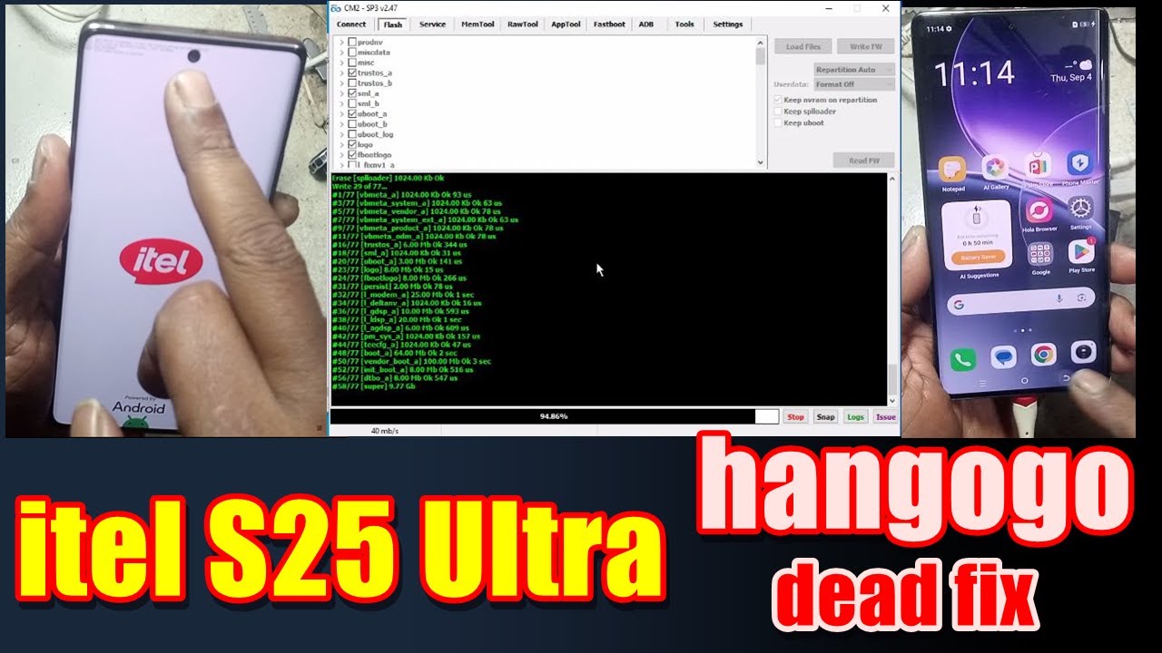 itel S25 Ultra hangogo dead fix CM2 || itel S25 Ultra frp remove done 1 click cm2