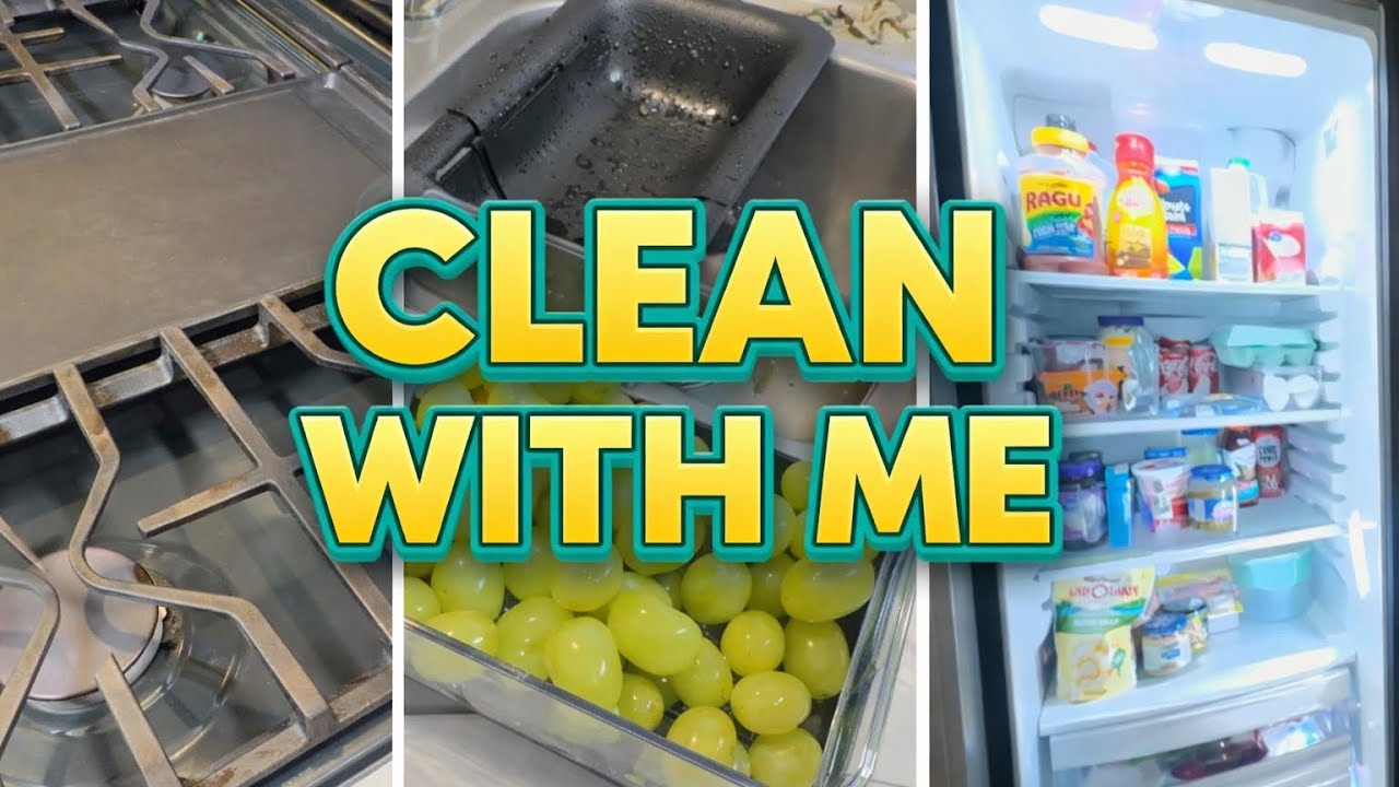 CLEAN WITH ME|MOTIVATIONAL KITCHEN AND FRIDGE CLEAN
