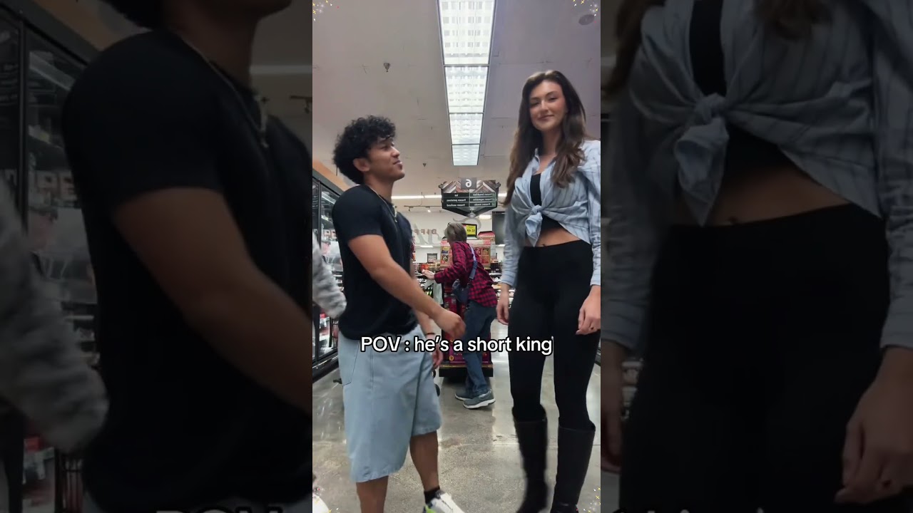 My date saw my height before and after😂🤣 #tallgirl #height #shortking #funny #fyp #heightdifference