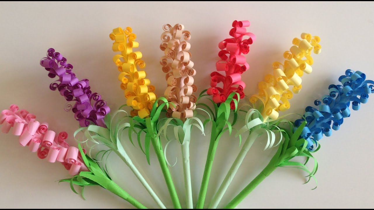 Quilling flowers, diy paper hyacinth flowers