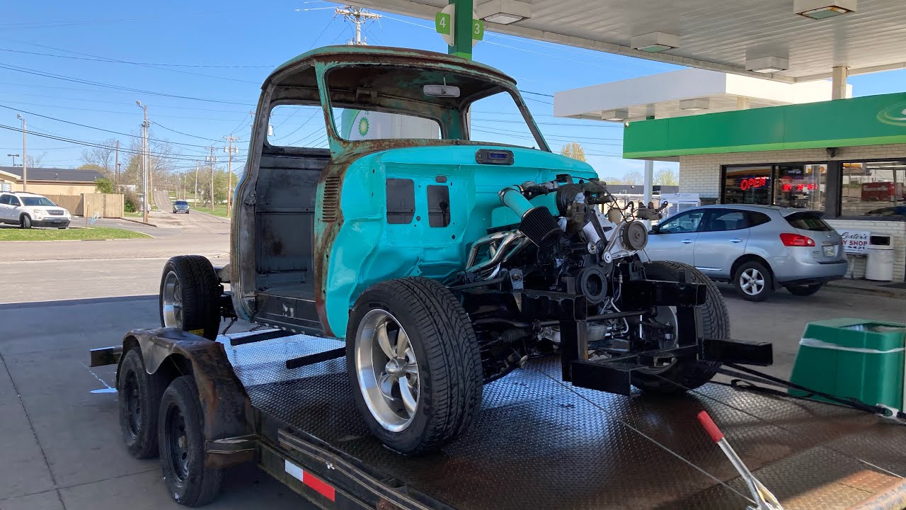 1955 patina f100 frame swap finished frame