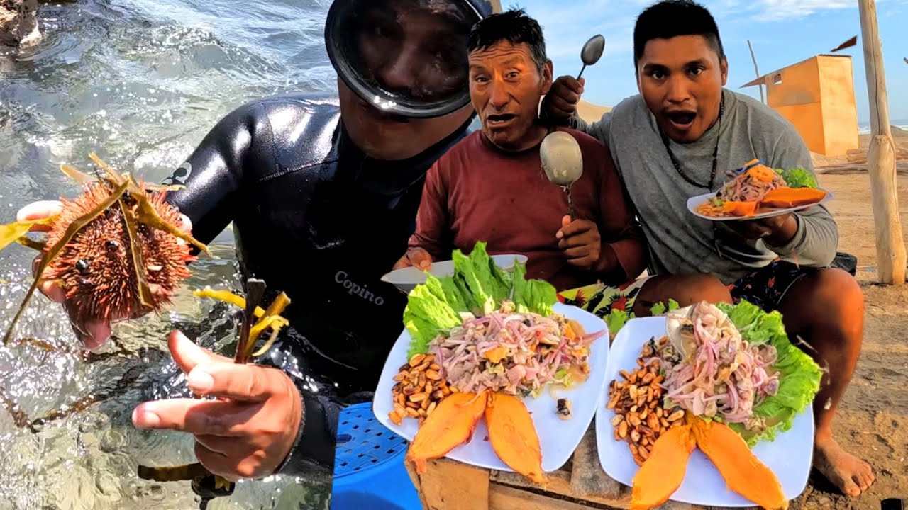 Preparamos el Ceviche más Fresco del Perú - Pesca y extracción de Erizo de Mar