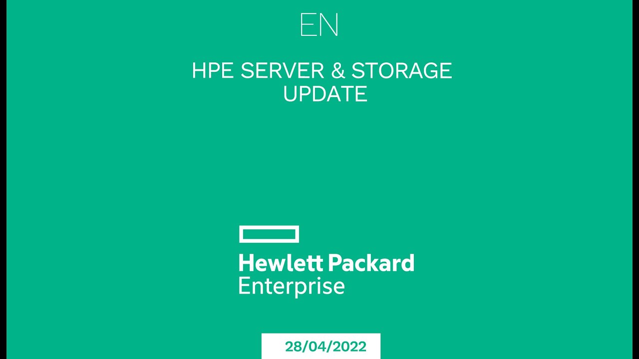 Webinar HPE Server & Storage Update