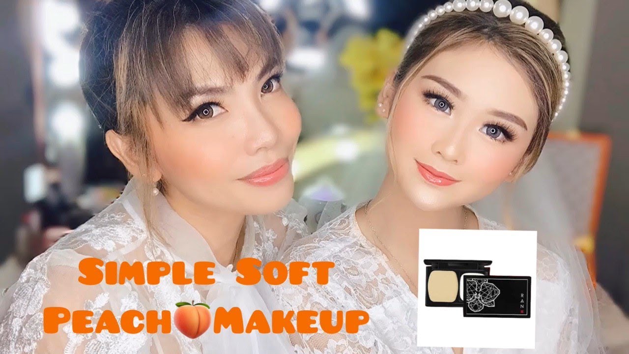 TUTORIAL SIMPLE SOFT PEACH 🍑 MAKEUP | USING ONE BRAND RAN COSMETIC