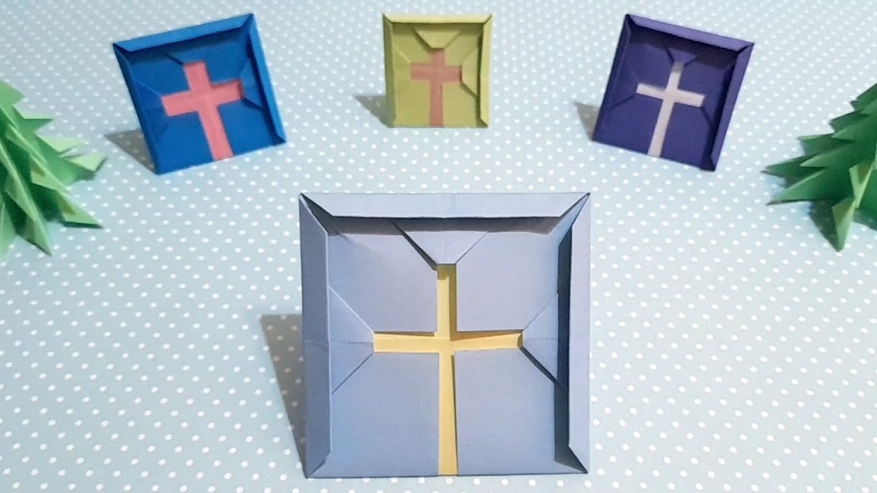 EASY (´ε｀ )♡ DIY ORIGAMI CROSS (1) ! 簡單折紙十字架 (1) ✝️ FRAME #jesus #折り紙 #종이접기 #สอนพับกระดาษ #origami