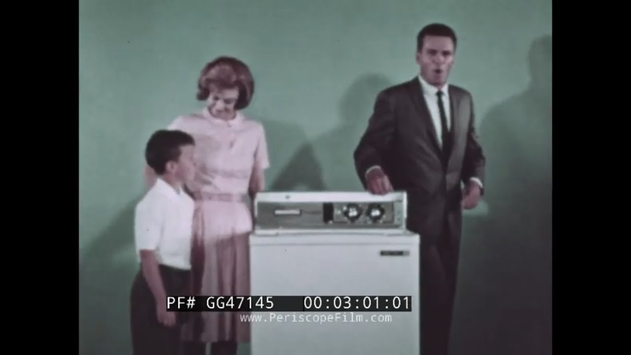 1960s WESTINGHOUSE HEAVY DUTY WASHING MACHINE COMMERCIAL w/ WASH & WEAR FABRIC CAPABILITIES GG47145