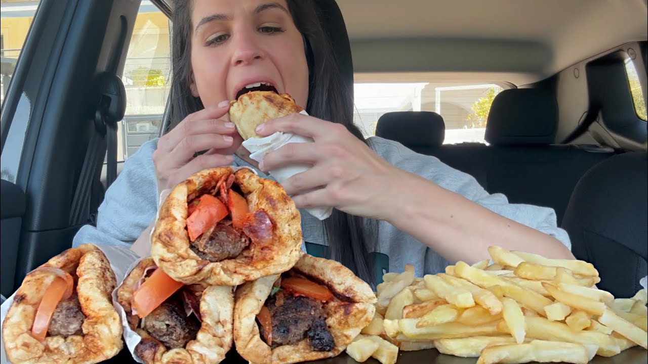 PITA KEBAB & FRIES | CAR MUKBANG | ASMR
