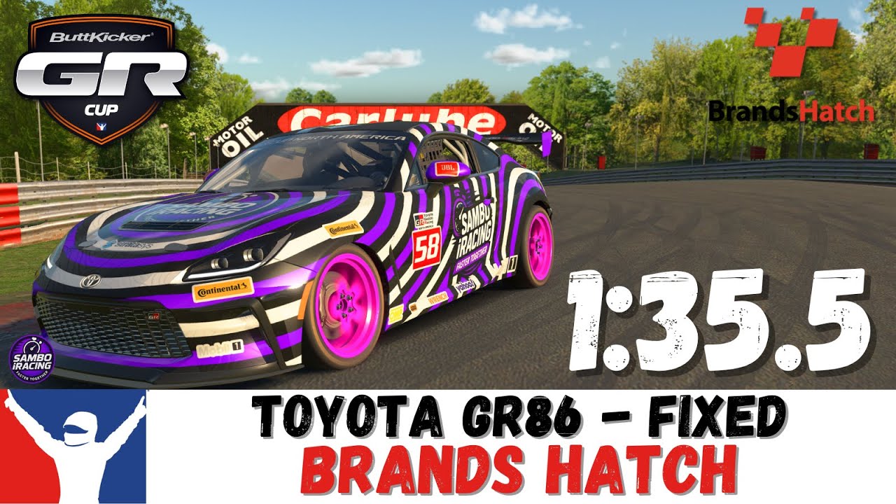 iRacing GR86 Brands Hatch Guide 1:35.5 Toyota GR86 Brands Hatch Track Guide Fixed