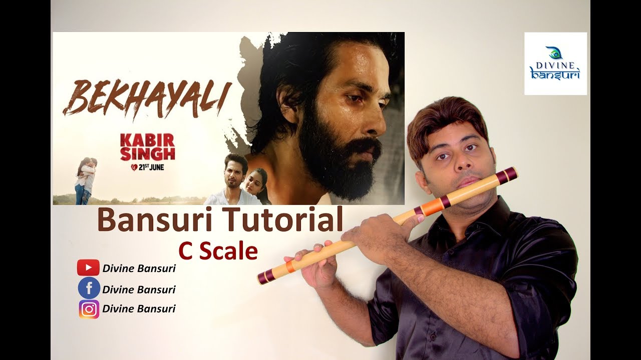 Bekhayali |  Flute Lesson Hindi | बेख़याली बांसुरी ट्यूटोरियल | Bansuri Tutorial | Divine Bansuri