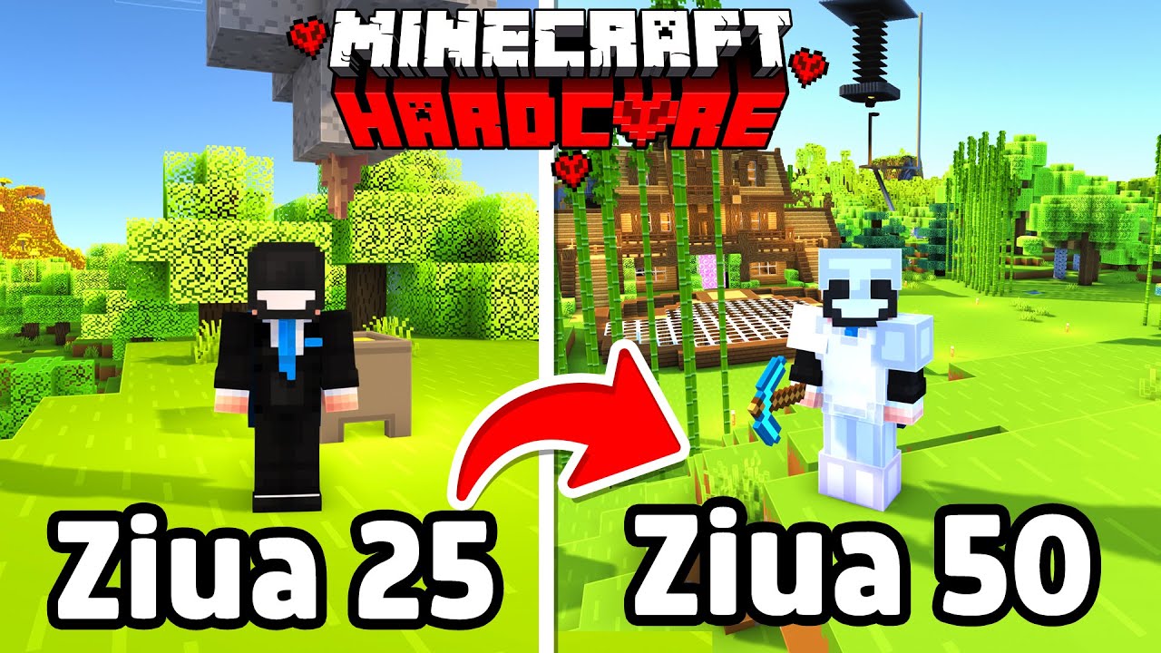 Supravietuiesc 50 ZILE pe Minecraft HARDCORE !