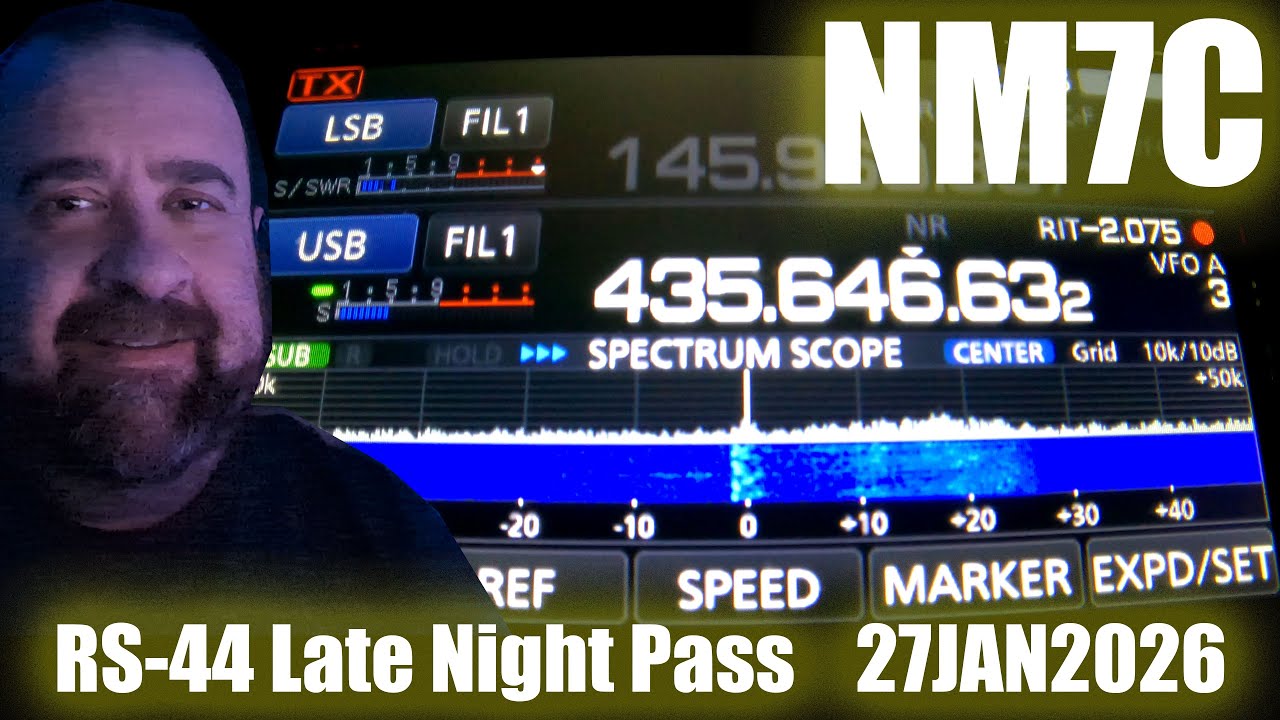 NM7C: RS-44 Late Night Amateur Radio Satellite Pass 27JAN2026