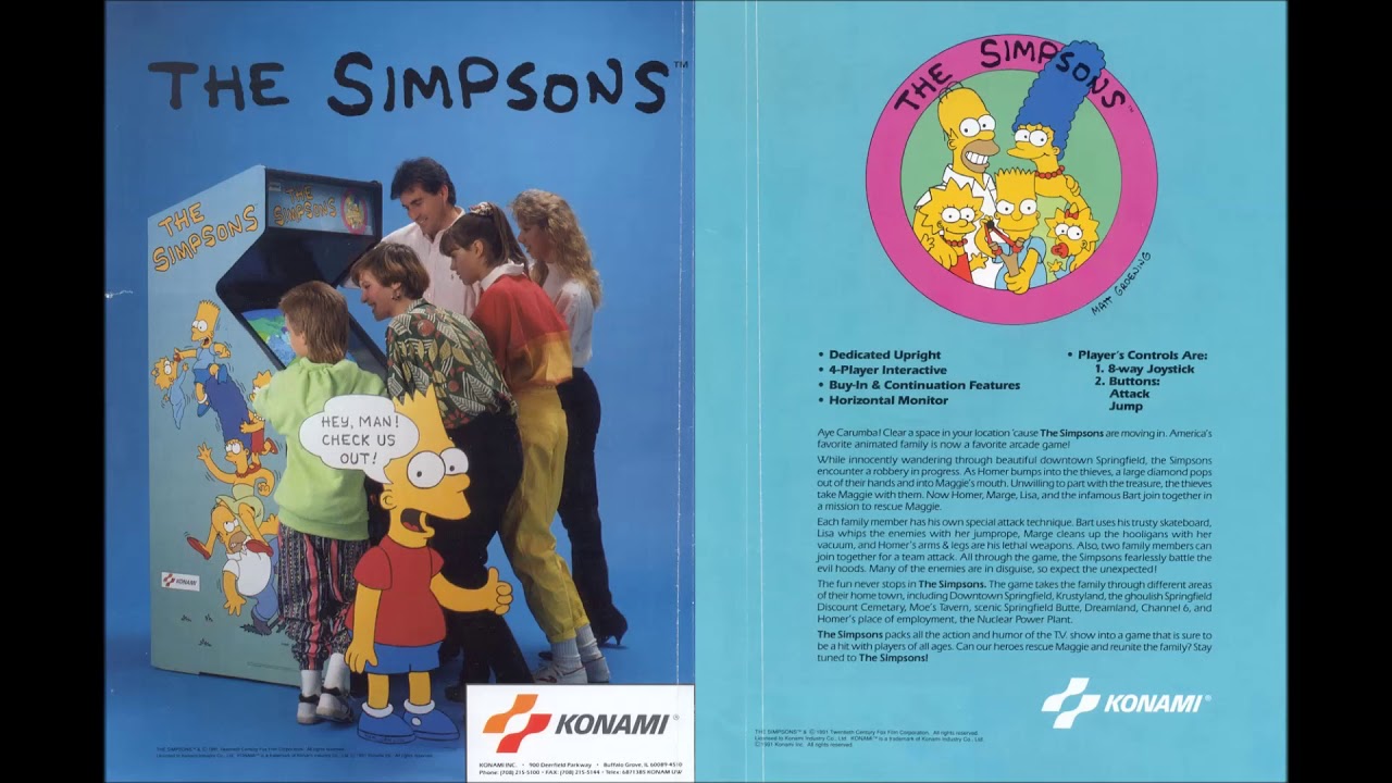 The Simpsons (ARC): 02 -  Coin / 03 -  Opening Movie / 04 - Game Start / 05 - Downtown Springfield