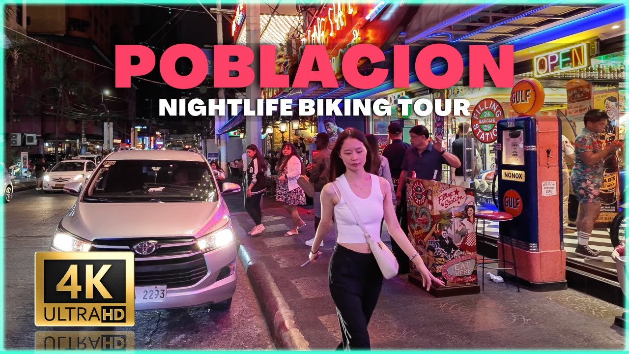 NIGHTLIFE IN P. BURGOS POBLACION Makati  Night Ride Biking Tour Philippines 4K 🇵🇭