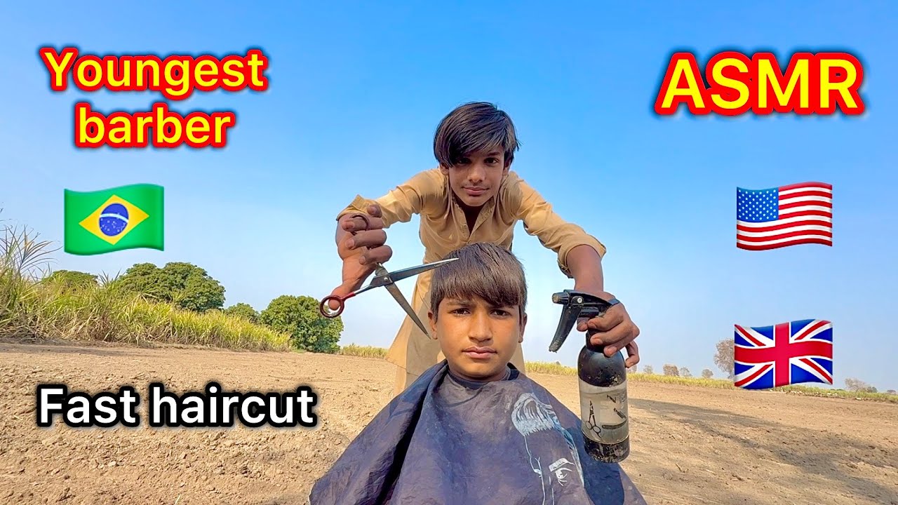 ASMR real youngest barber 💈 in the world Fast haircut 